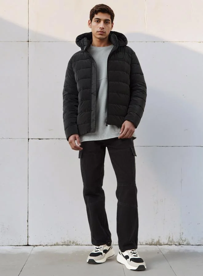 Kappa Kappa Men Regular Fit Hooded Puffer Jacket